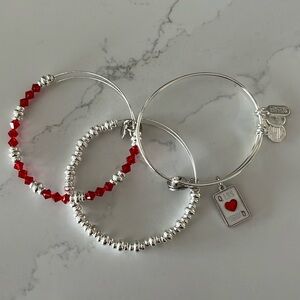 Alex and Ani set of three Las Vegas bracelets.